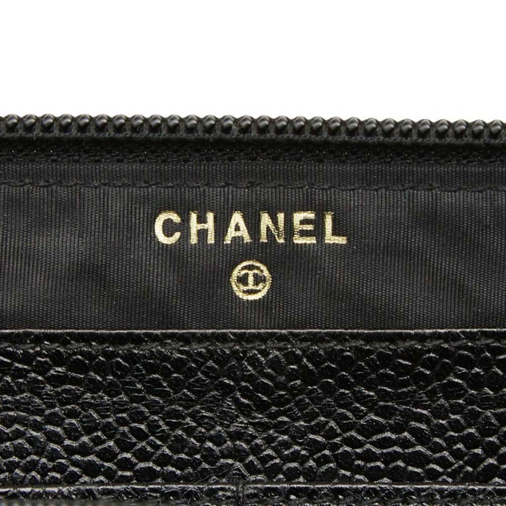 CHANEL Black Caviar Leather Logo Wallet - Picture 7 of 9
